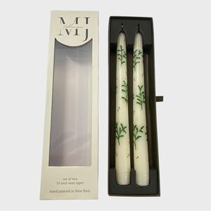 MJ Tablescapes NEW in Box Handpainted Holiday Taper Candles Set of 2